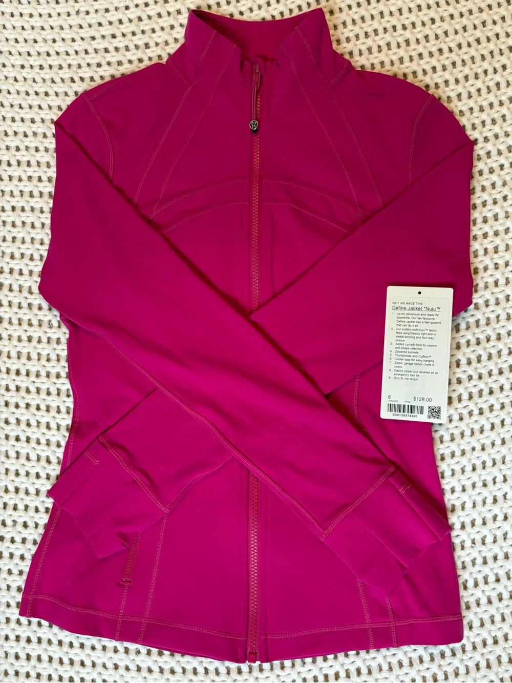 lululemon pink flare define jacket nulu size 8